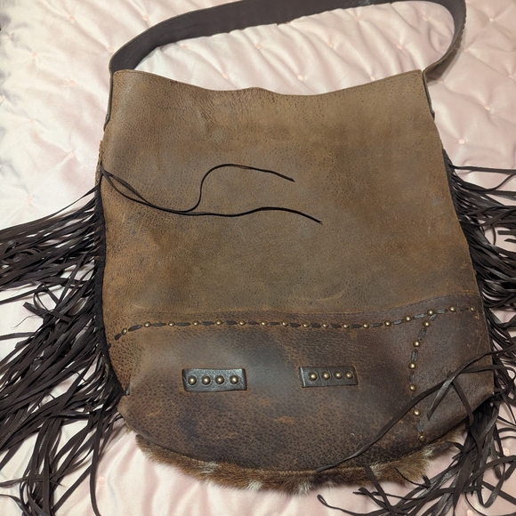 Juan Antonio Hair On Hide Axis fringe Bag - Picture 2 of 4